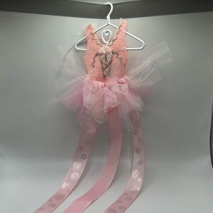 Handmade Pink ballerina hair bow and accessories holder organizer